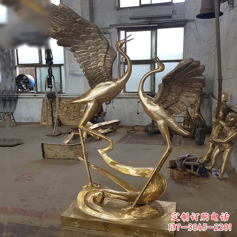 山东仙鹤铜雕景观