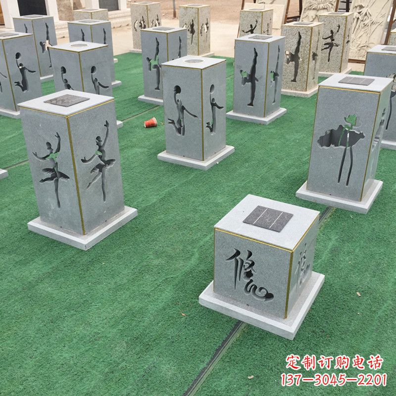 山东现代镂花石灯