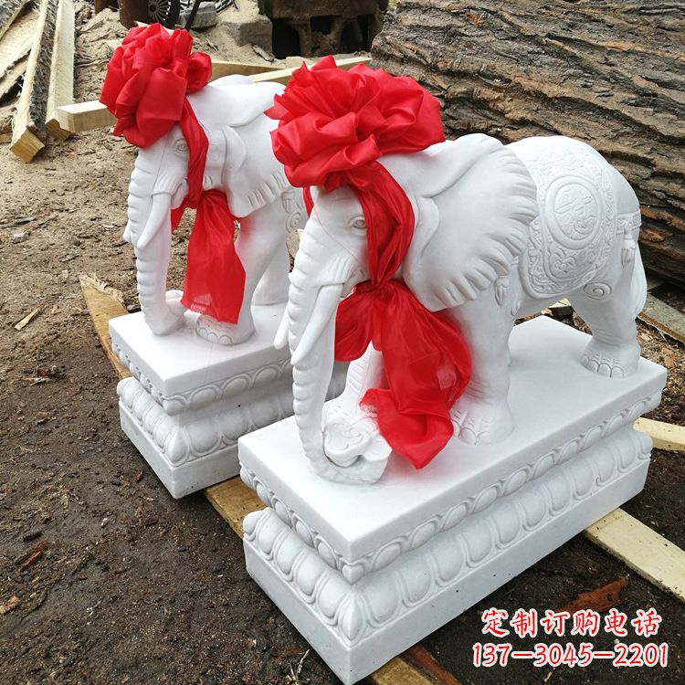 山东现代石雕大象