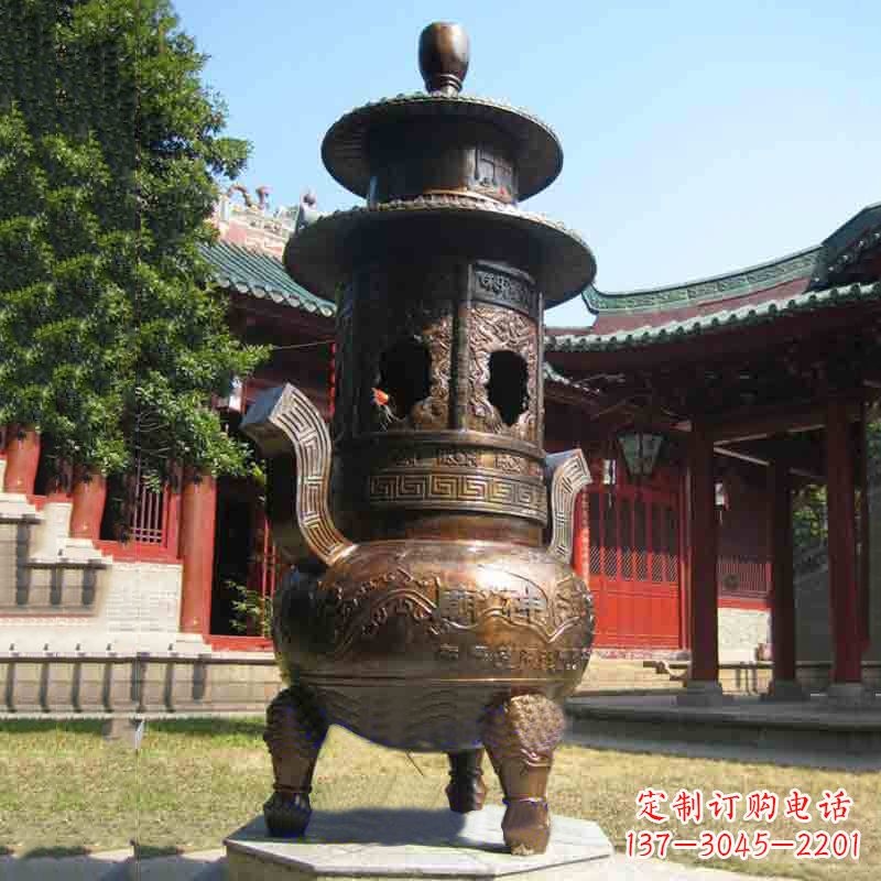 山东现代铜制香炉铜雕香炉