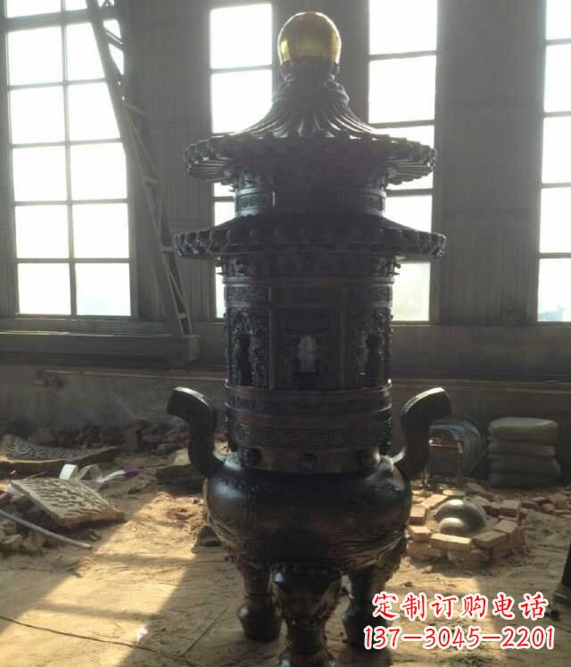 山东香炉铜雕塑 (2)