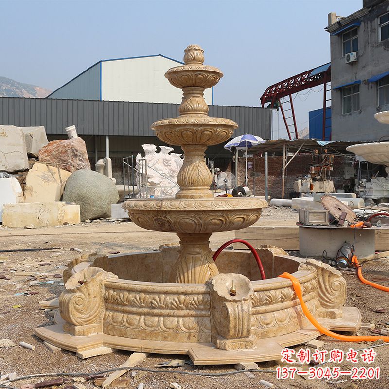 山东小孩石雕喷泉