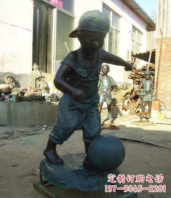 山东小孩玩耍青铜人物铜雕