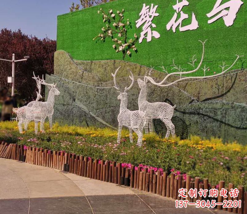 山东小区景观不锈钢梅花鹿