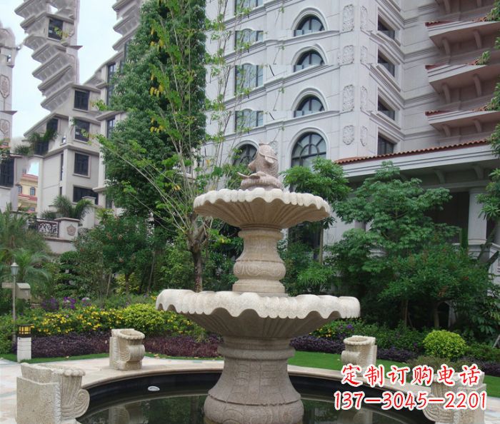 山东小区景观大理石鲤鱼喷泉石雕