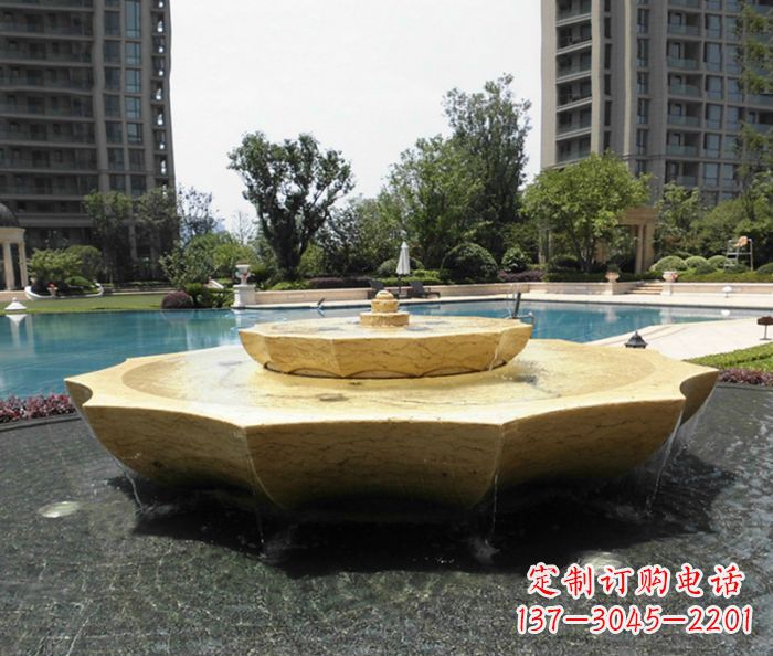 山东小区景观大理石喷泉石雕 (6)