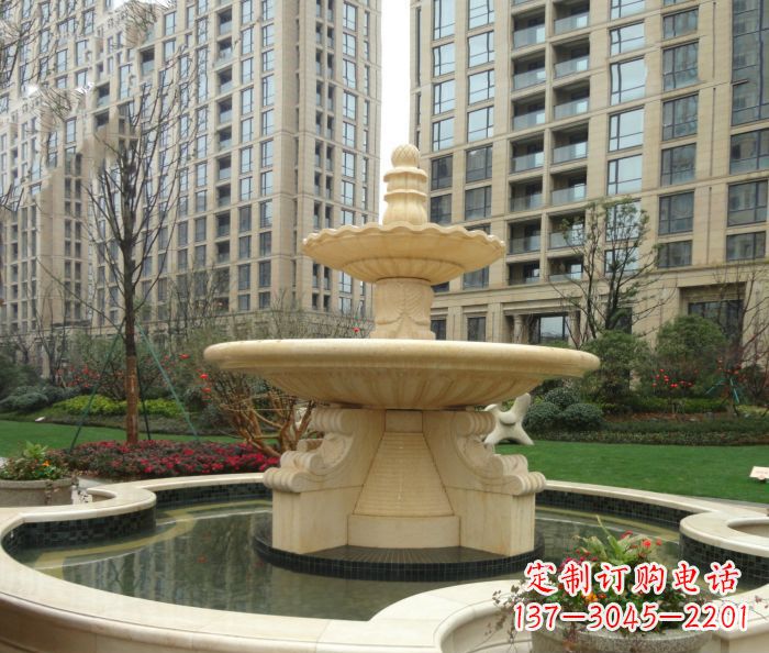 山东小区景观大理石喷泉石雕 (8)