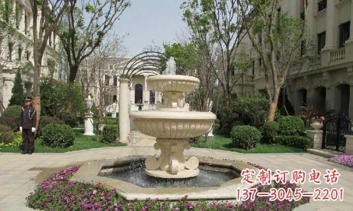 山东小区景观大理石喷泉石雕 (7)