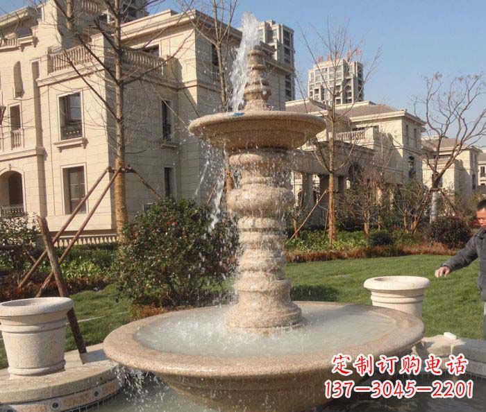 山东小区景观多层喷泉石雕 (2)