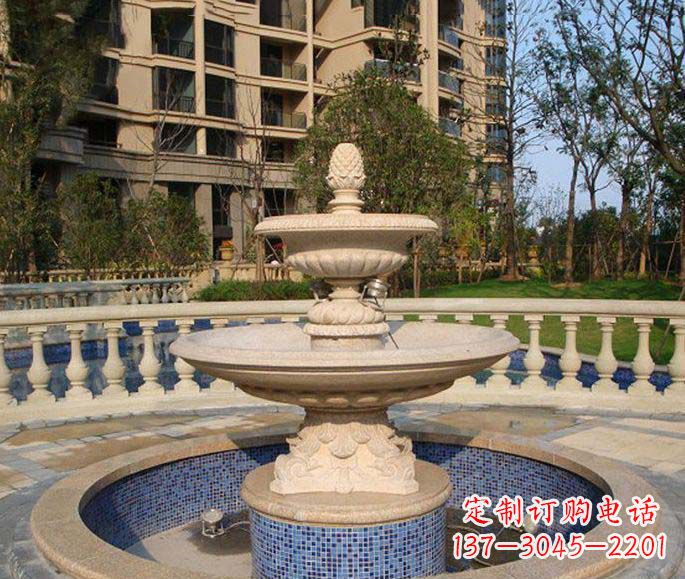 山东小区景观多层喷泉石雕
