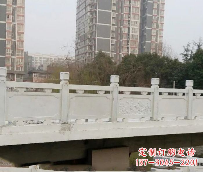 山东小区景观汉白玉石雕栏板 (2)