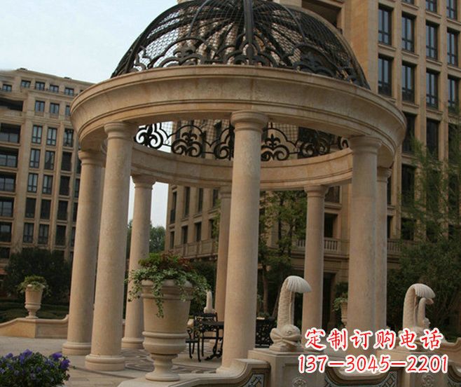 山东小区景观欧式石雕凉亭