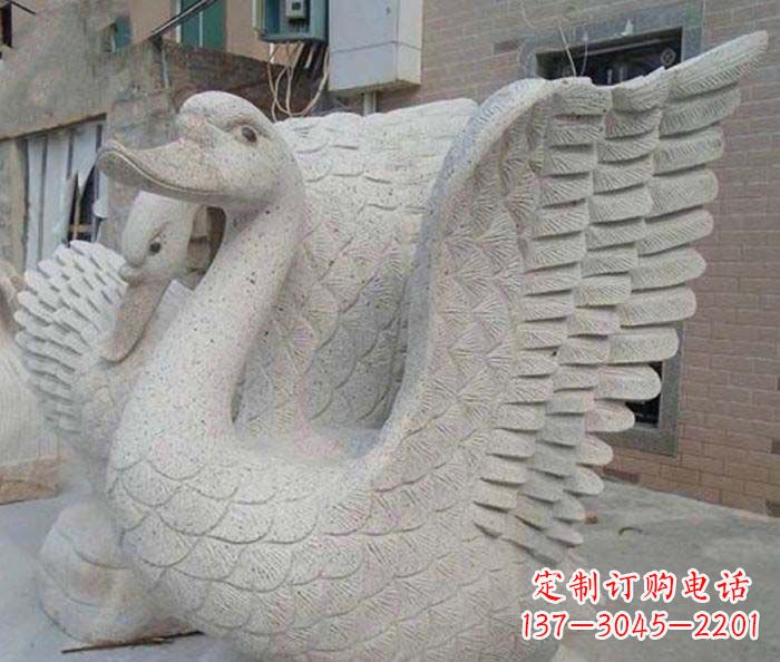 山东小区景观天鹅石雕喷泉