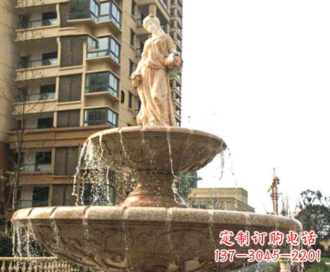 山东小区景观西方女人喷泉石雕