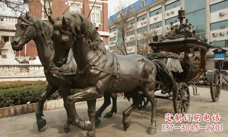 山东小区欧式马车铜雕
