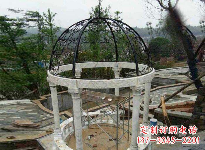 山东小区欧式圆顶凉亭石雕