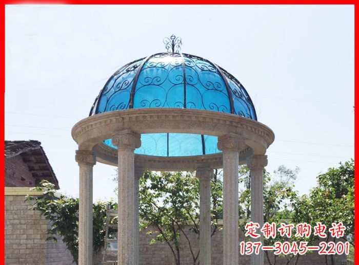 山东小区欧式圆顶凉亭石雕_2