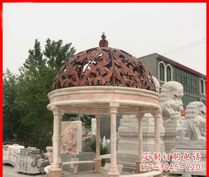山东小区欧式圆顶凉亭石雕_1