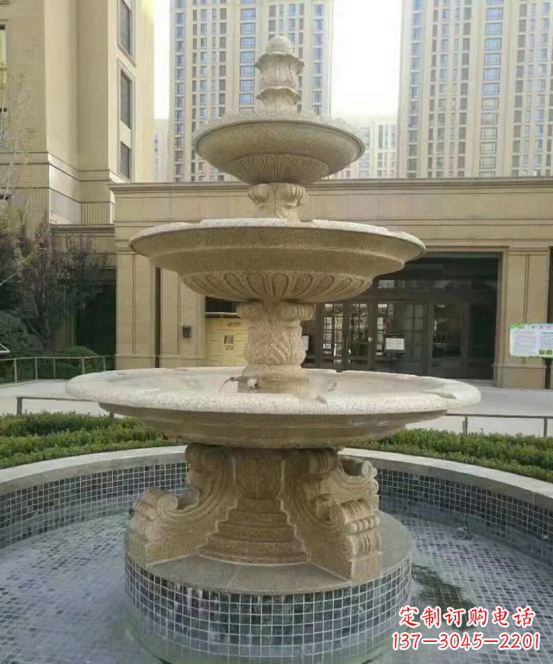 山东小区喷泉石雕 (2)