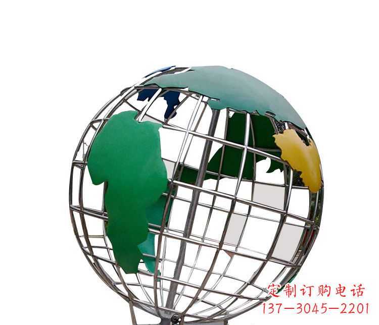 山东校园不锈钢地球仪摆件雕塑