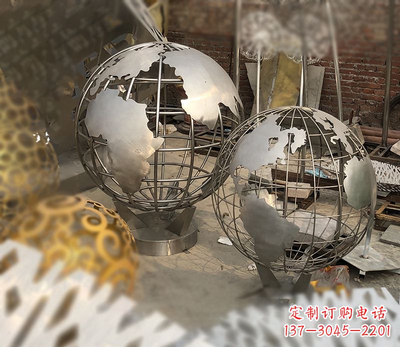 山东校园不锈钢地球仪雕塑112