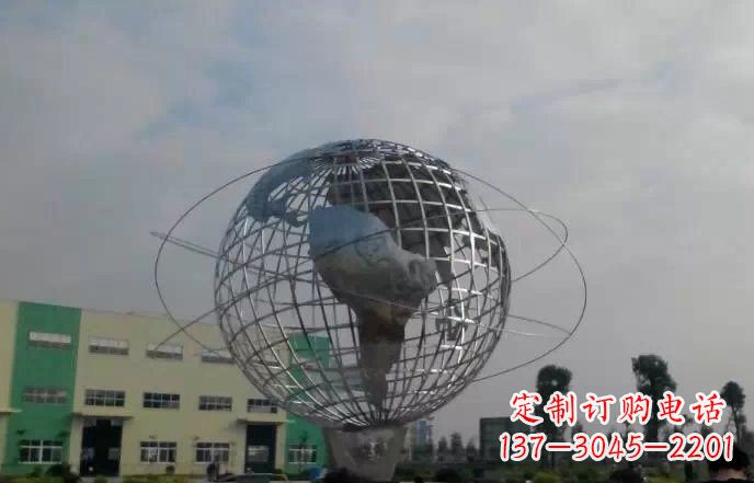 山东校园不锈钢地球仪雕塑222