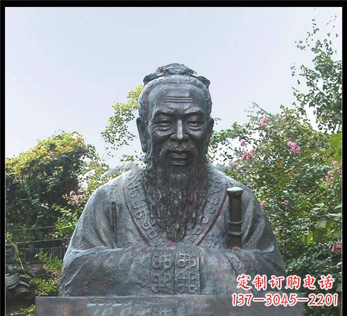 山东校园大型孔子头像铜雕