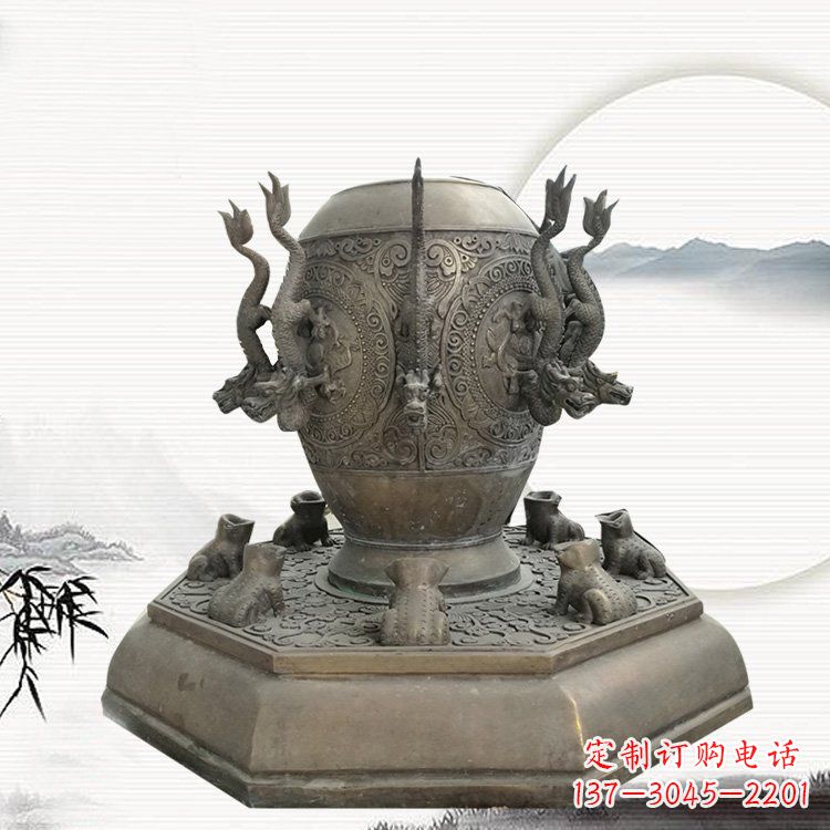 山东校园地动仪铜雕