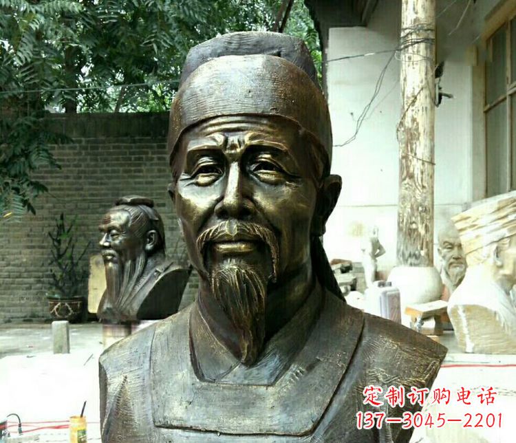 山东校园杜甫胸像铜雕