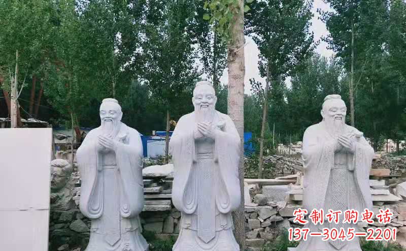 山东校园古代名人伟人孔子石雕
