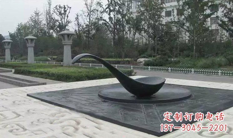 山东校园古代指南针司南铜雕