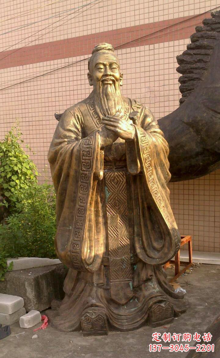 山东校园孔子像人物铜雕