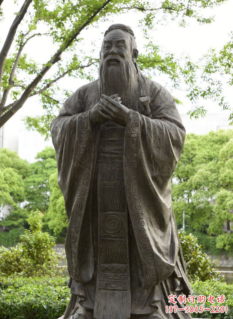 山东校园孔子行教像铜雕 (2)