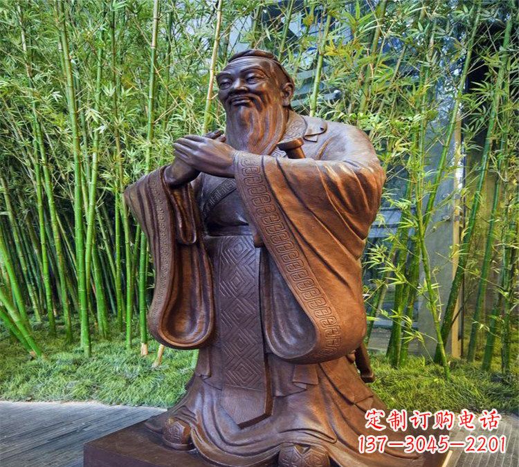 山东校园孔子行教像铜雕