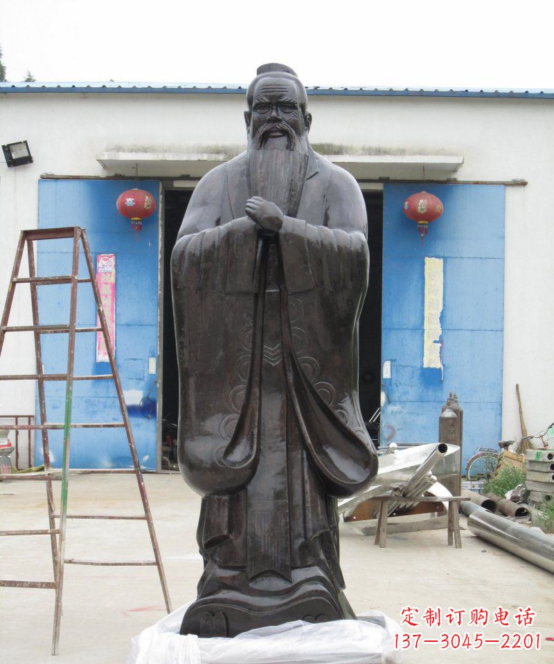 山东校园老子古代名人铜雕