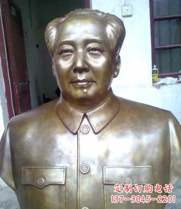 山东校园毛主席胸像伟人铜雕