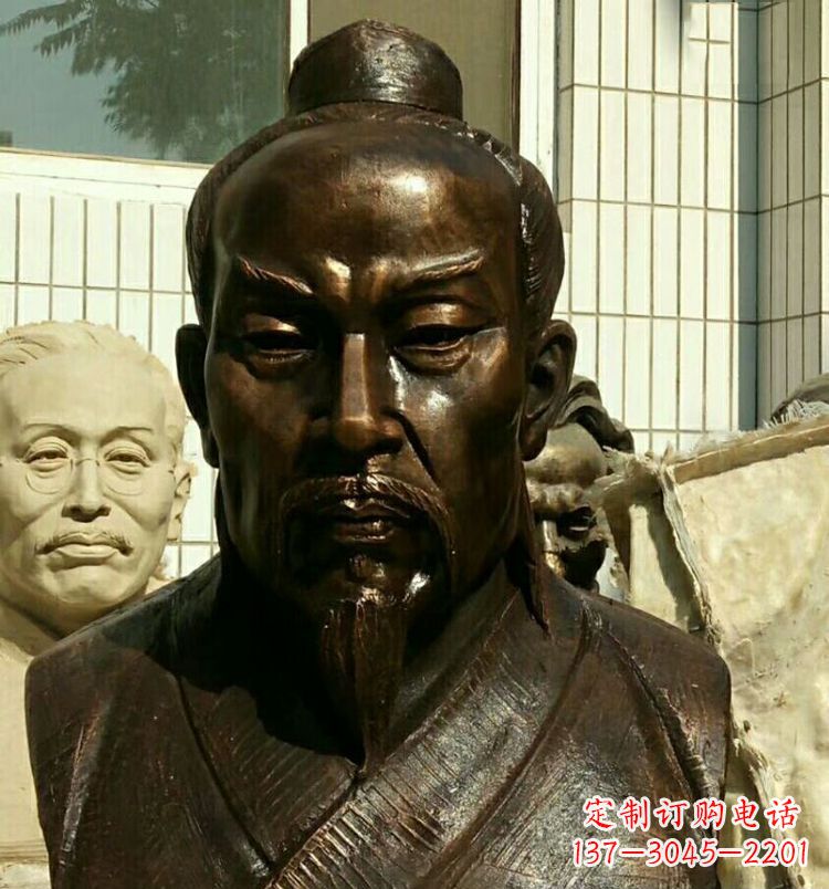 山东校园孟子胸像铜雕
