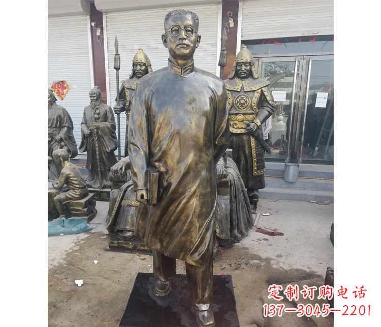 山东校园名人立式陶行知铜雕