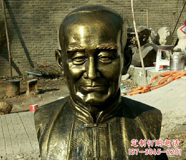 山东校园名人叶圣陶胸像铜雕