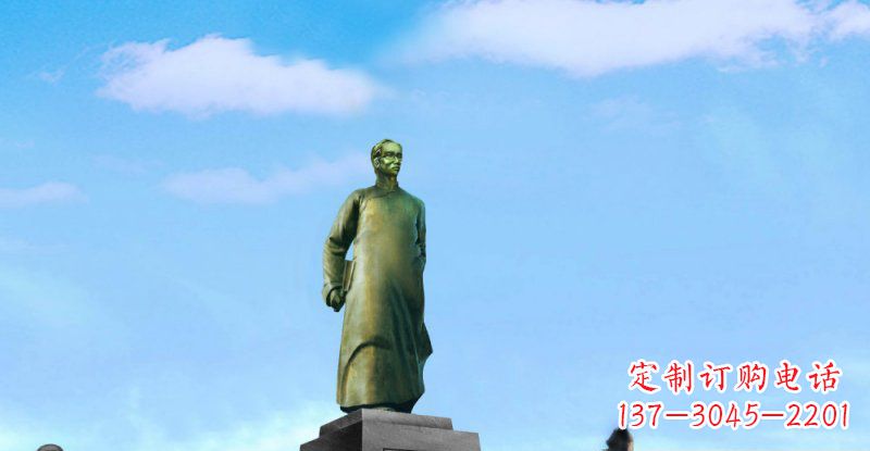 山东校园朱自清近代名人铜雕