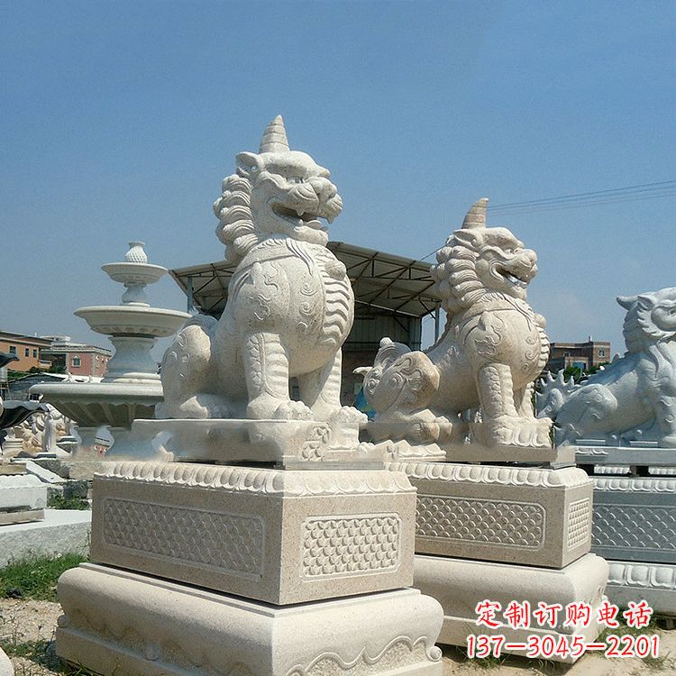 山东獬豸 石雕 独角兽-法院大门神兽雕塑