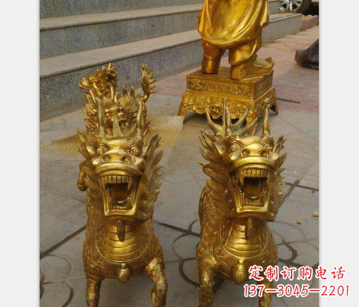 山东银行铜雕麒麟雕塑