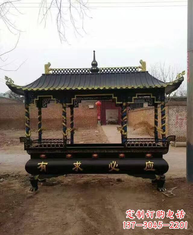 山东有求必应方形香炉铜雕