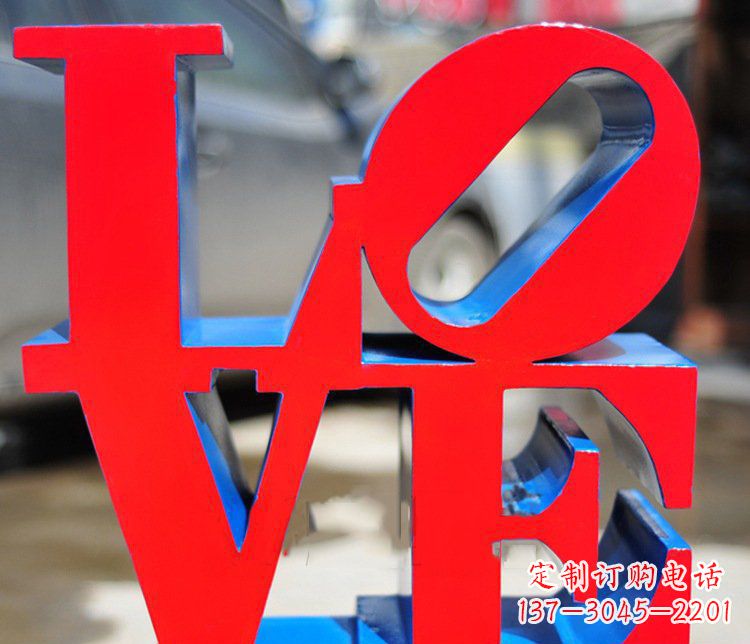 山东园林不锈钢love字母雕塑