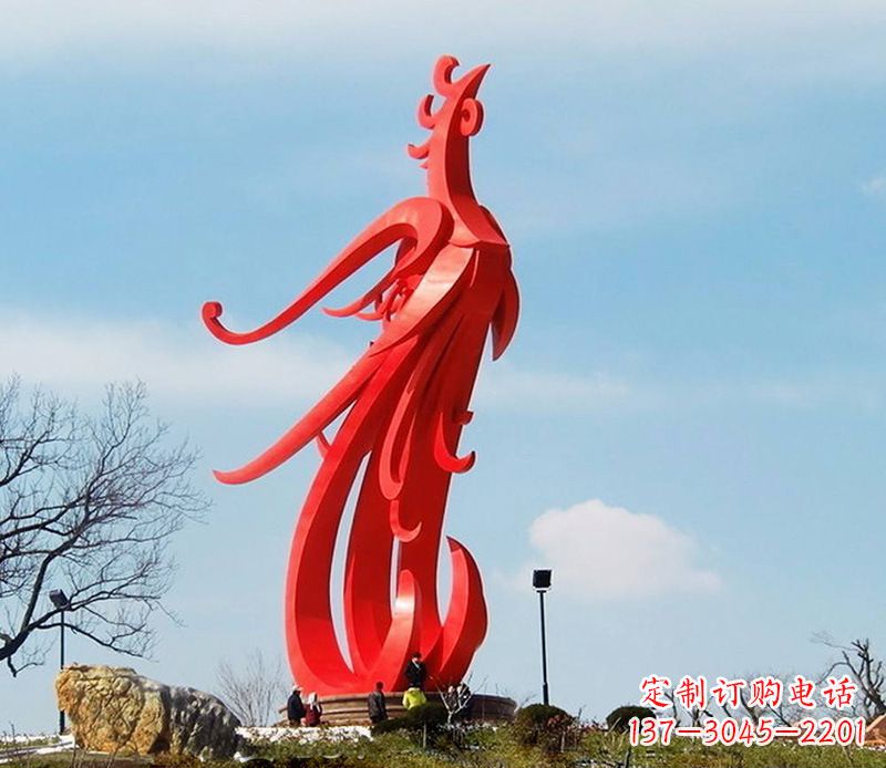 山东园林不锈钢凤凰雕塑