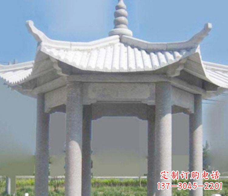 山东园林仿古石凉亭景观石雕