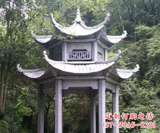 山东园林仿古石凉亭景观石雕 (3)
