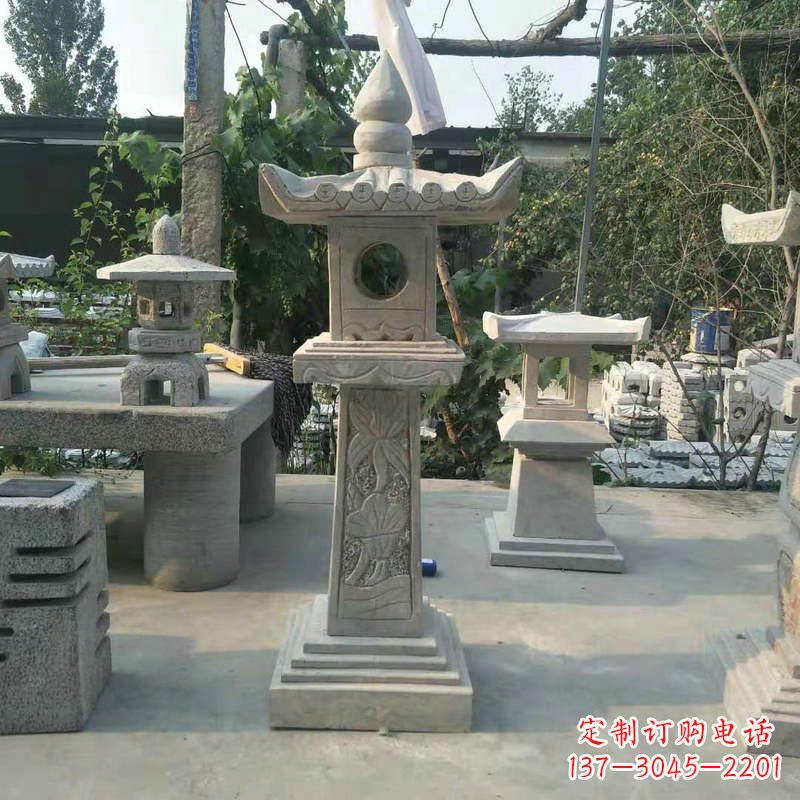 山东园林仿古做旧中式石灯