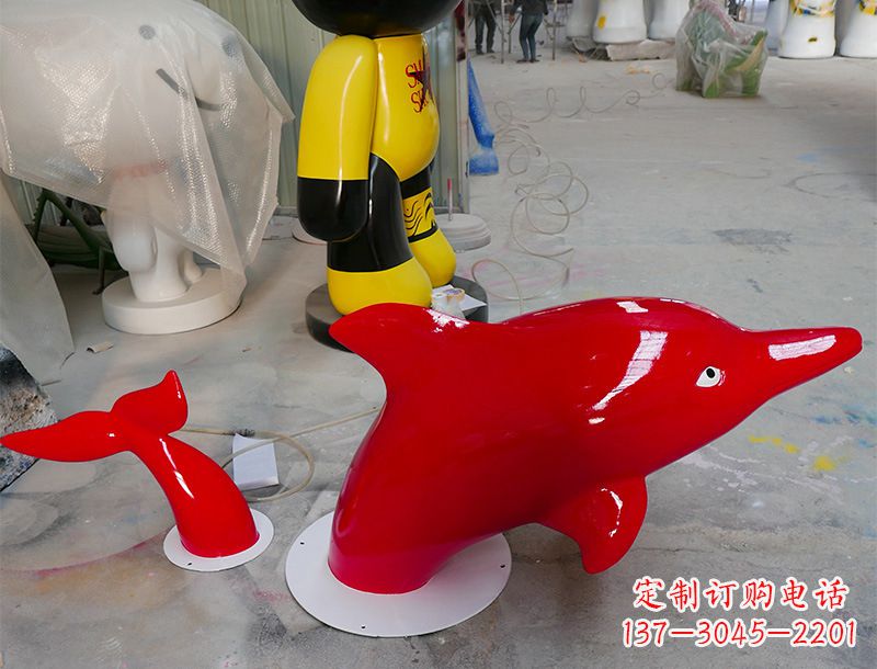 山东园林广场创意海豚入水出水雕塑摆件