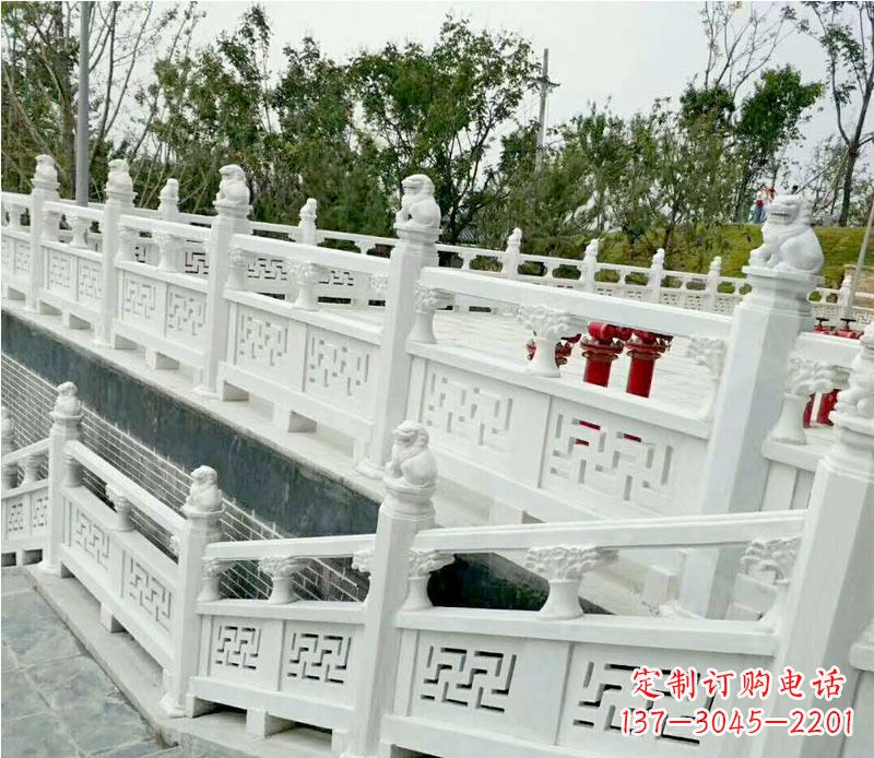 山东园林汉白玉栏板景观石雕 (2)